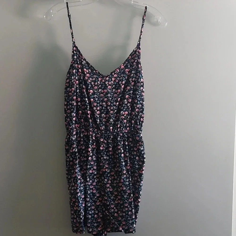 Ditsy Floral playsuit romper jumper shorts black summer Beach Festival 6